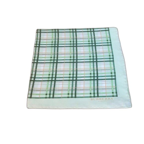 Burberry Pocket Square, Green Silk Pockets quare/scarf - Picture 1 of 7